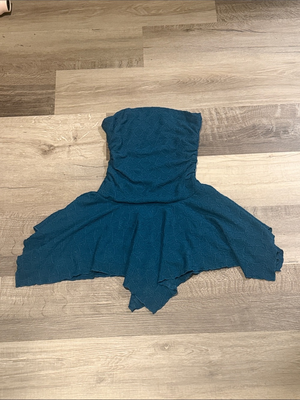 Women’s Strapless Peplum Dress - Teal
